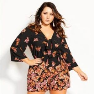 NWT City Chic Boho Playsuit Size 16